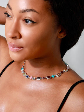 Solstice Gemstone Necklace - White Gold