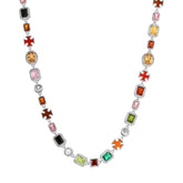 Solstice Gemstone Necklace - White Gold